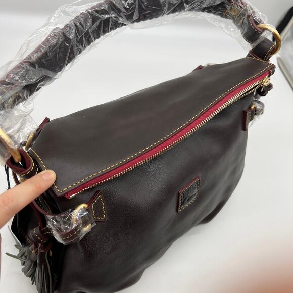 Dooney & Bourke Handbags Florentine Leather Hobo Bag Brown T'Moro - Picture 4 of 16